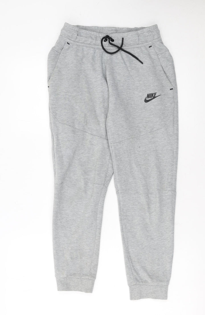Nike Boys Grey Jogger Trousers Size 12 Years Elastic Waist Fleece Bottoms