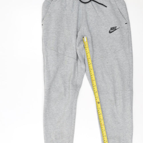 Nike Boys Grey Jogger Trousers Size 12 Years Elastic Waist Fleece Bottoms