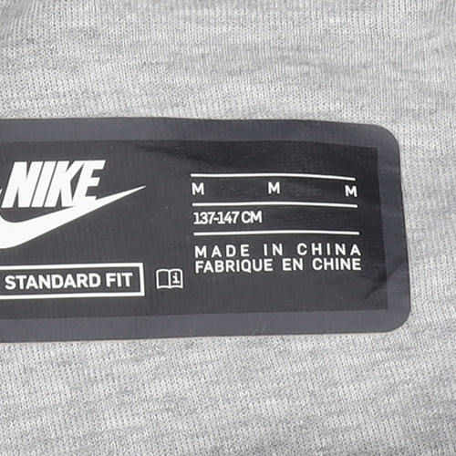 Nike Boys Grey Jogger Trousers Size 12 Years Elastic Waist Fleece Bottoms