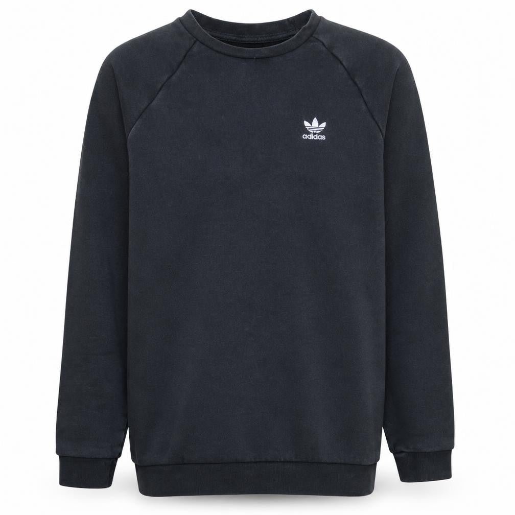 Front view of Adidas Men's Black Small Pullover Crew Neck Sweatshirt