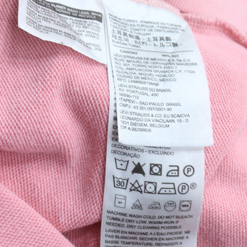Levi's Women Pink Crew Neck Pullover Sweatshirt XS Cotton Blend