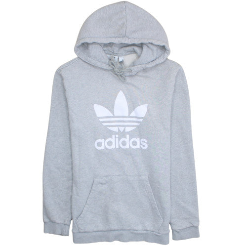 adidas Men's Grey Small Pullover Hoodie with Logo Graphic Print