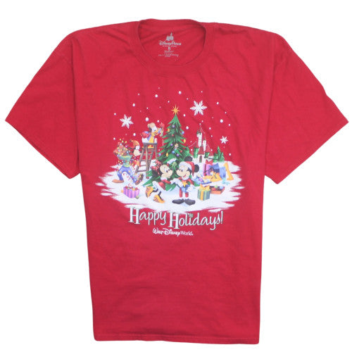 Disney Parks Men’s Red XL Christmas Mickey & Friends T-Shirt