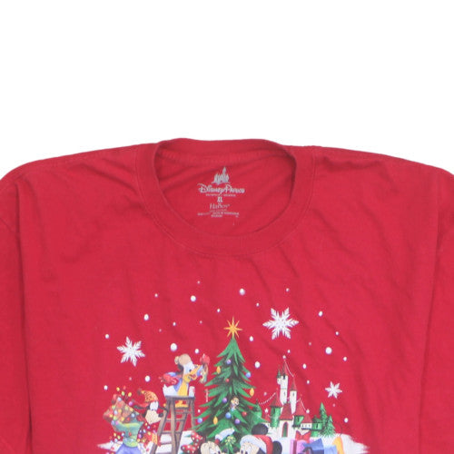 Disney Parks Men’s Red XL Christmas Mickey & Friends T-Shirt