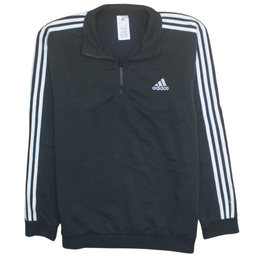 Adidas Men's Black XL 1/4 Zip Pullover Sweatshirt with Embroidered Logo