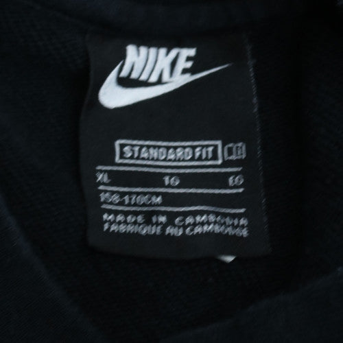 Nike Boys Black XL Pullover Fleece Sweatshirt Crew Neck Logo Jumper
