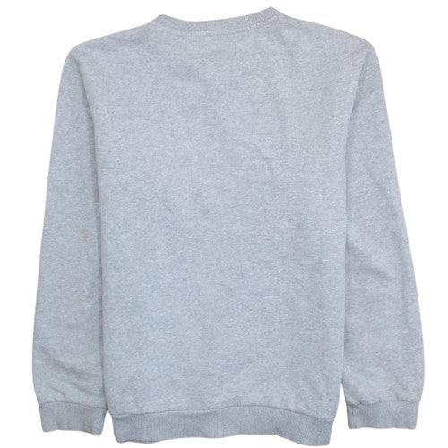 Adidas Mens Grey Blue Logo Crew Neck Sweatshirt M