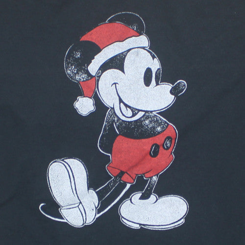 Disney Men's Black 2XL Mickey Mouse Christmas Graphic T-Shirt