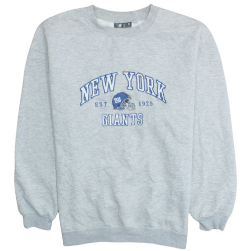 NFL Team Apparel Men's Grey New York Giants Sweatshirt S Crew Neck Pullover