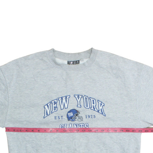 NFL Team Apparel Men's Grey New York Giants Sweatshirt S Crew Neck Pullover