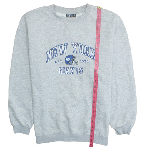 NFL Team Apparel Men's Grey New York Giants Sweatshirt S Crew Neck Pullover