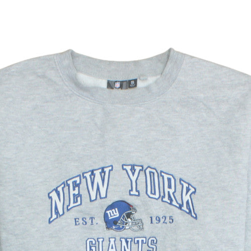 NFL Team Apparel Men's Grey New York Giants Sweatshirt S Crew Neck Pullover