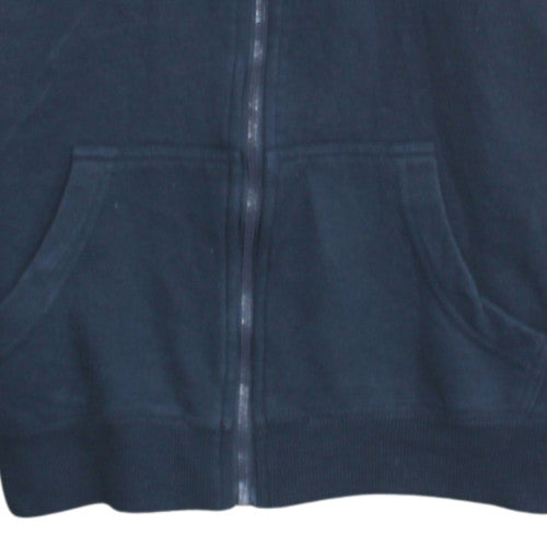 FILA Womens Navy Full Zip Hoodie Medium Cotton Blend Sweatshirt