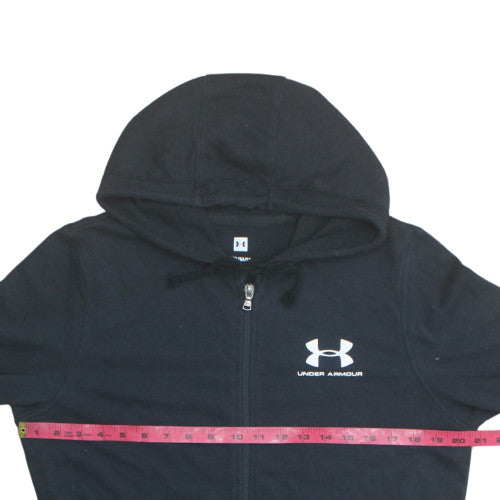 Under Armour Womens Black Medium Full Zip Hoodie Cotton Blend