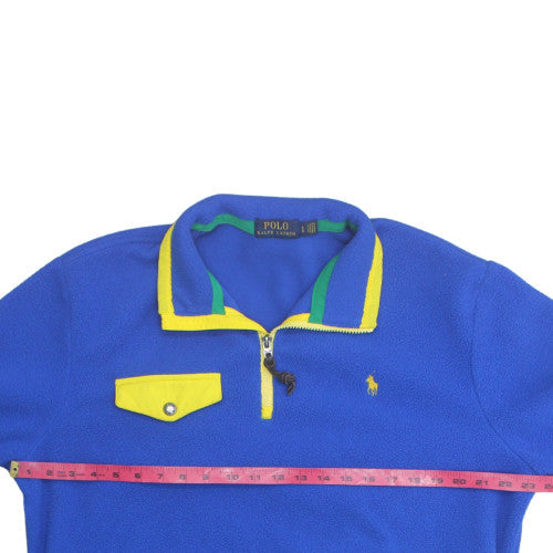 Ralph Lauren Men's Blue Fleece 1/4 Zip Collared Sweatshirt Size L