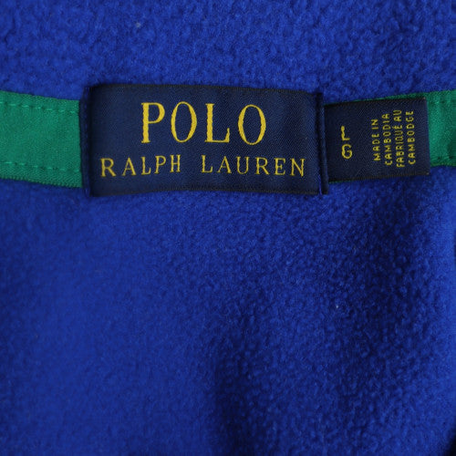 Ralph Lauren Men's Blue Fleece 1/4 Zip Collared Sweatshirt Size L