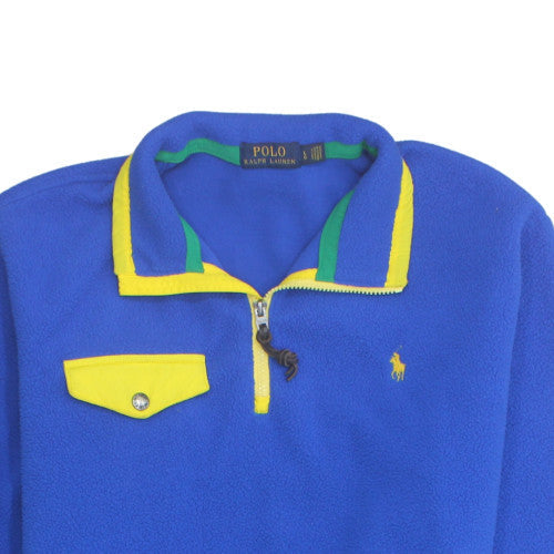 Ralph Lauren Men's Blue Fleece 1/4 Zip Collared Sweatshirt Size L