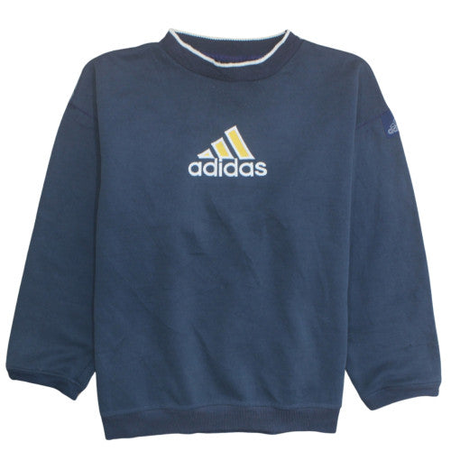 Adidas Men's Blue XL Pullover Sweatshirt Crew Neck Embroidered Logo
