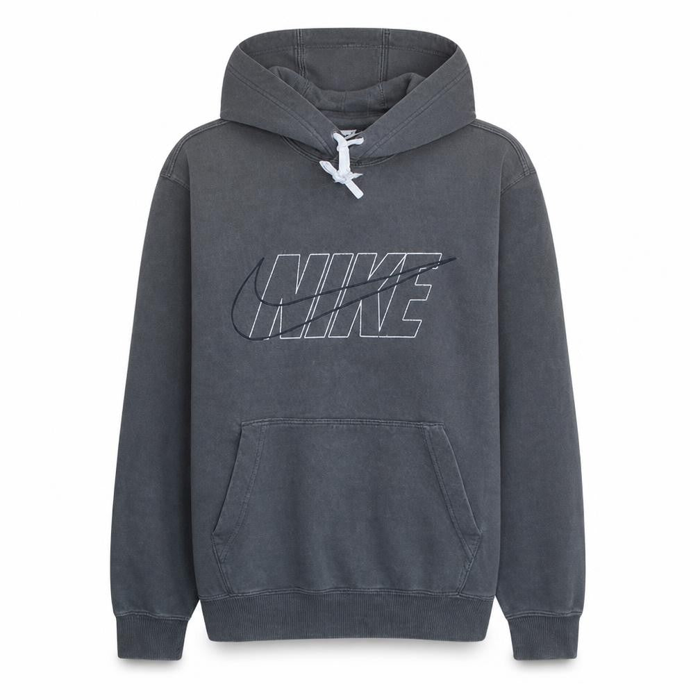 Front view of Nike men’s black hoodie m pullover hooded sweatshirt logo print