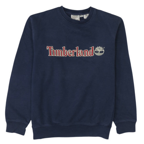 Timberland Men's Blue Embroidered Logo Crew Neck Sweatshirt M