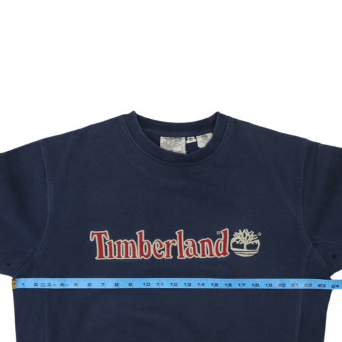 Timberland Men's Blue Embroidered Logo Crew Neck Sweatshirt M