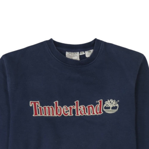 Timberland Men's Blue Embroidered Logo Crew Neck Sweatshirt M