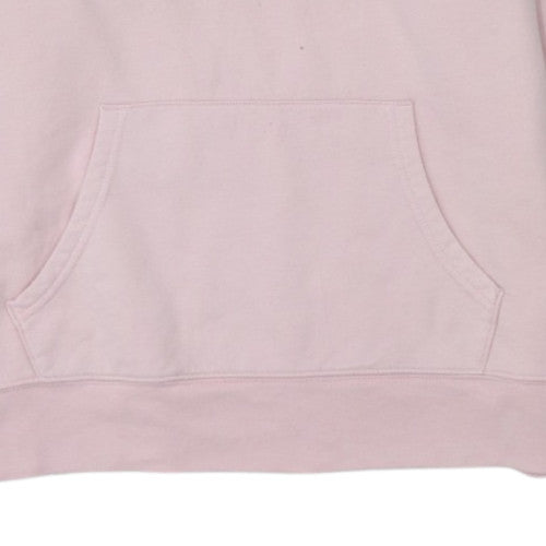 GAP Womens Pink Pullover Hoodie L Logo Embroidered Cotton Casual