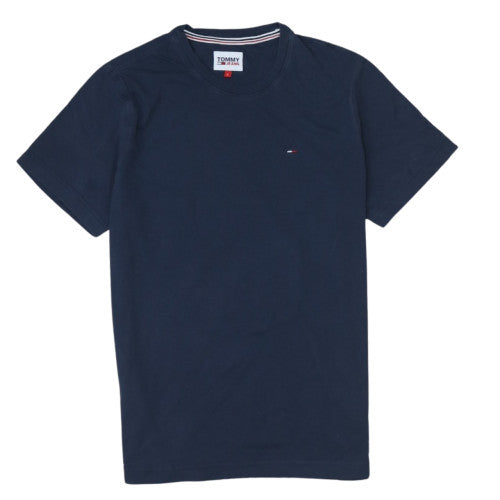 Tommy Jeans Men's Navy Blue Small Cotton Crew Neck T-Shirt
