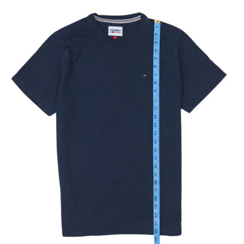 Tommy Jeans Men's Navy Blue Small Cotton Crew Neck T-Shirt