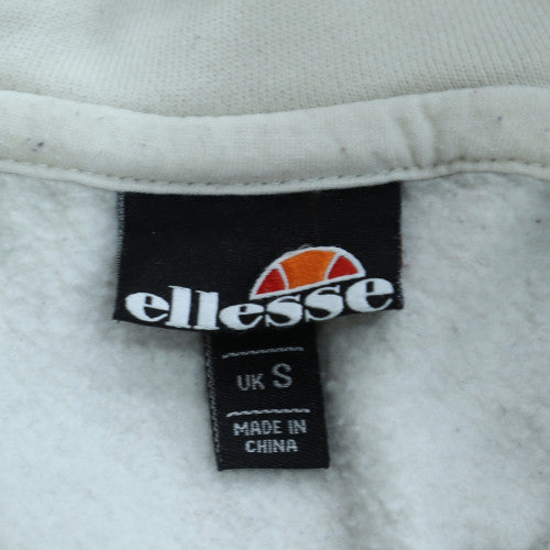 Ellesse Mens White Small Pullover Hoodie Fleece Logo Sweatshirt