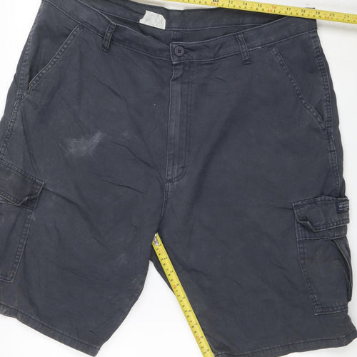 Wrangler Men's Black Cargo Shorts Size 38 Cotton Workwear Style
