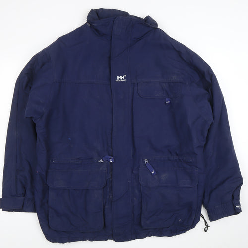 Helly Hansen Men's Blue Waterproof Parka Jacket Size L
