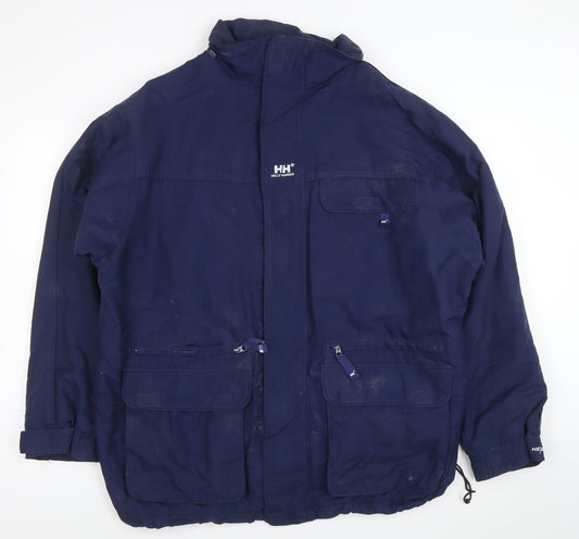 Helly Hansen Men's Blue Waterproof Parka Jacket Size L