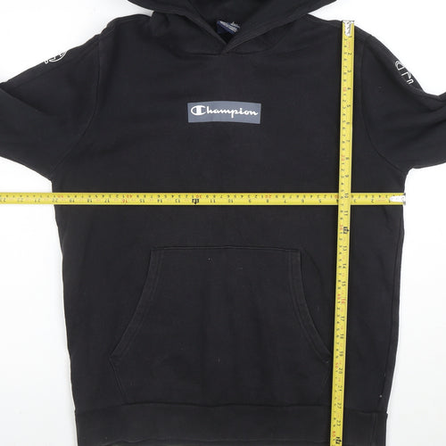 Champion Boys Black Pullover Hoodie 16 Years Fleece Logo Sports Casual