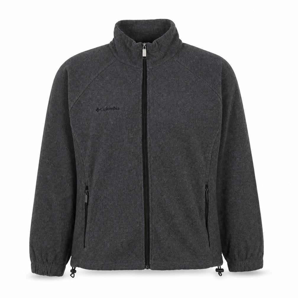 Front view of Columbia Women's Grey XL Fleece Full Zip Outdoor Jacket