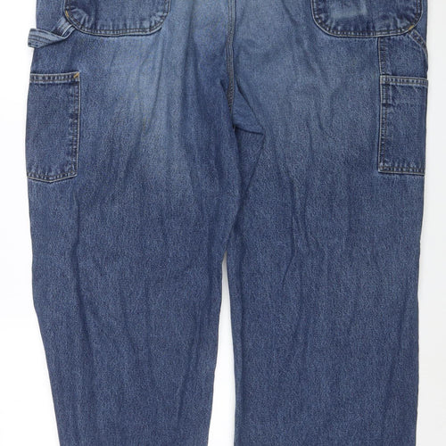 Carhartt Mens Blue Denim Dungaree Fit Work Jeans 44x30 Cotton