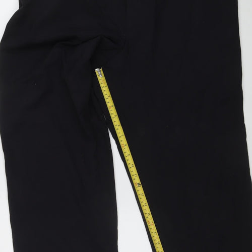 Digel Men's Black Wool Blend Regular Fit Dress Trousers W46