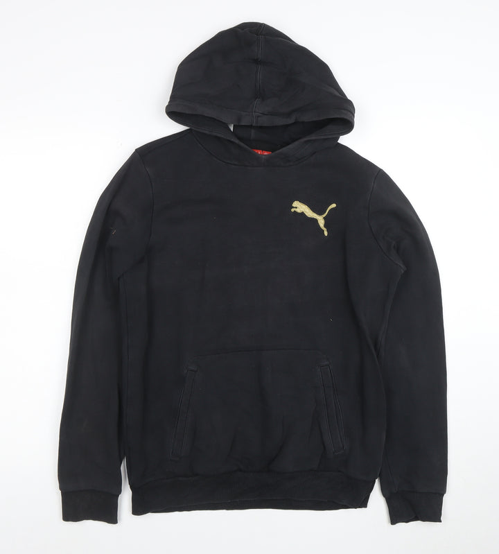 Puma Mens Black 2XL Pullover Hoodie Sweatshirt With Logo