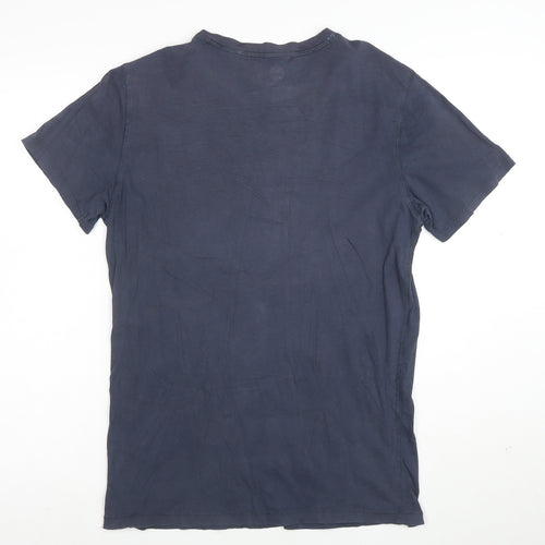 Timberland Men's Blue XS Regular Fit Organic Cotton Logo T-Shirt