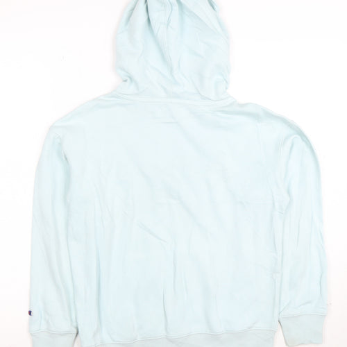 Champion Girls Blue Pullover Hoodie L Embroidered Logo Fleece