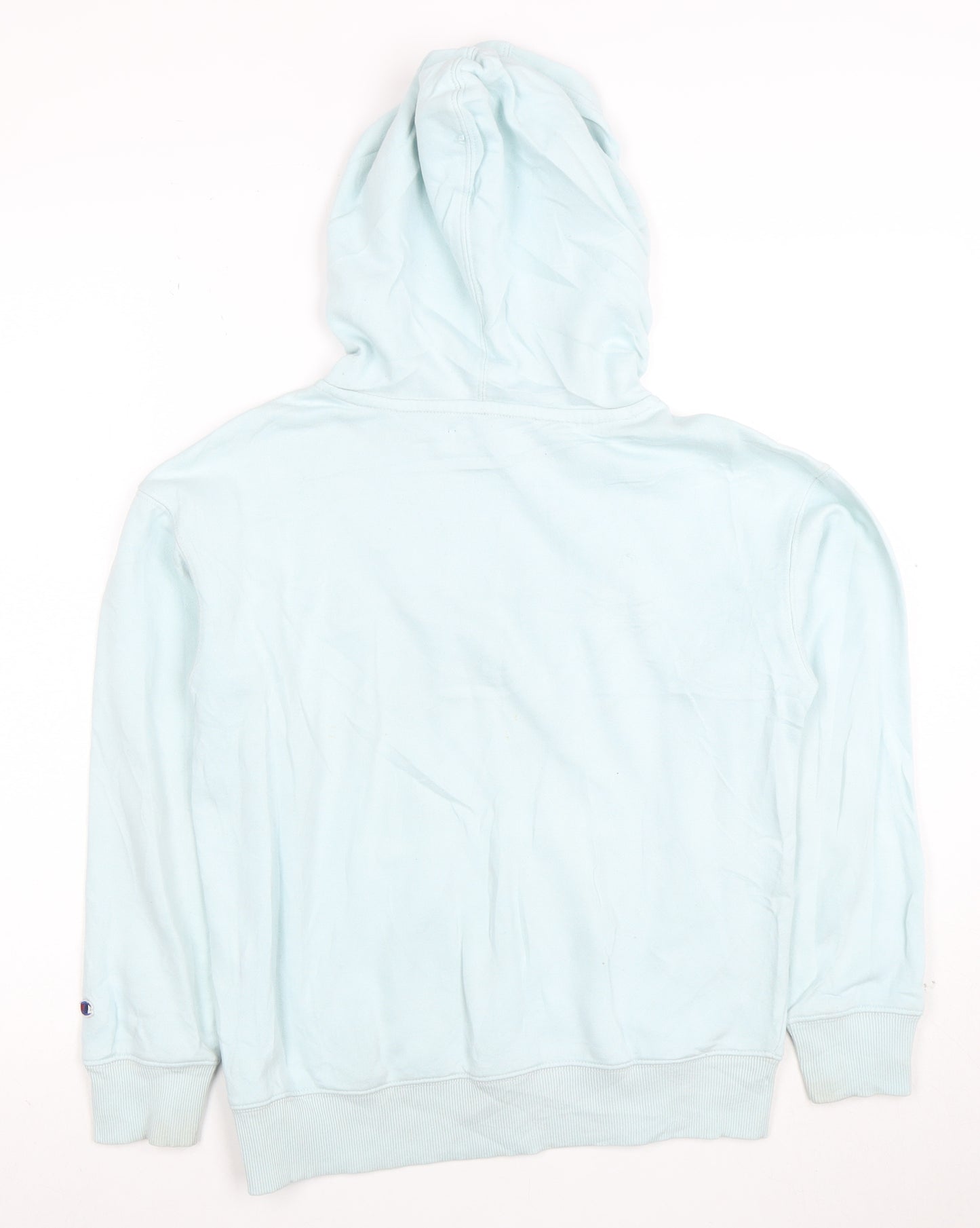Champion Girls Blue Pullover Hoodie L Embroidered Logo Fleece