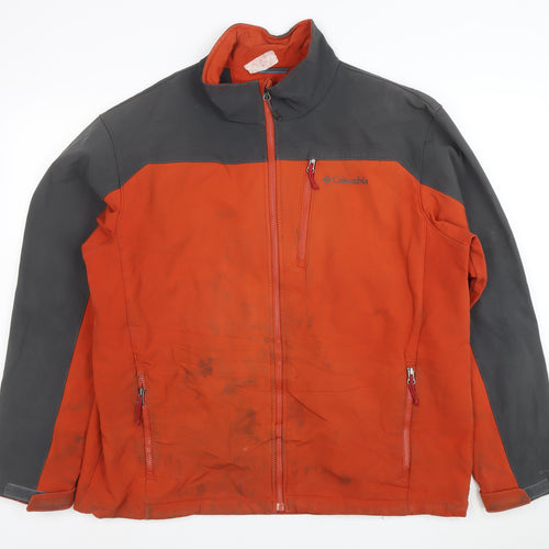 Columbia Mens Orange XL Soft Shell Outdoor Jacket Windproof