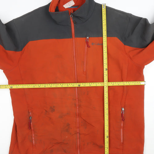 Columbia Mens Orange XL Soft Shell Outdoor Jacket Windproof