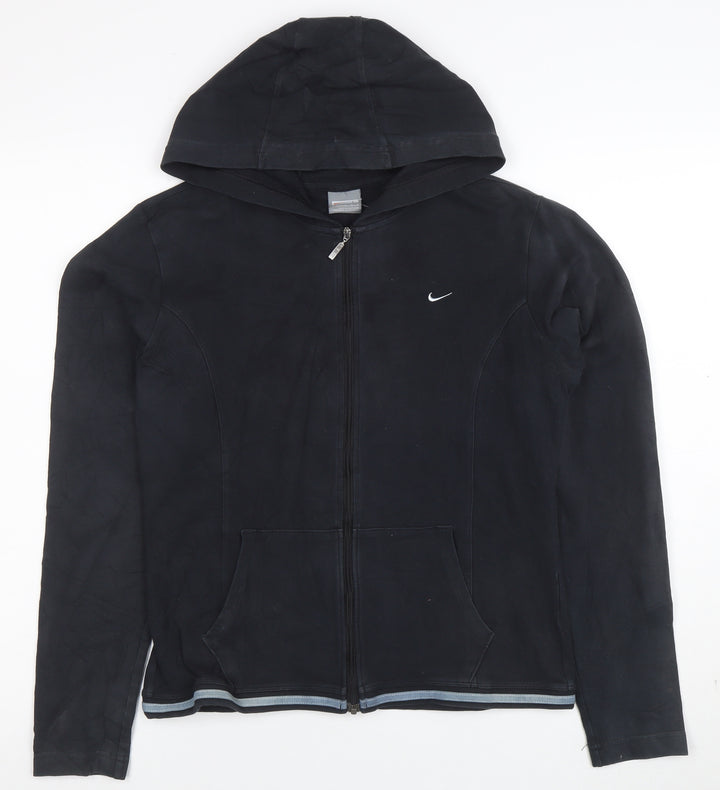 Nike Women's Black Full Zip Hoodie Size L Cotton Blend Sportswear