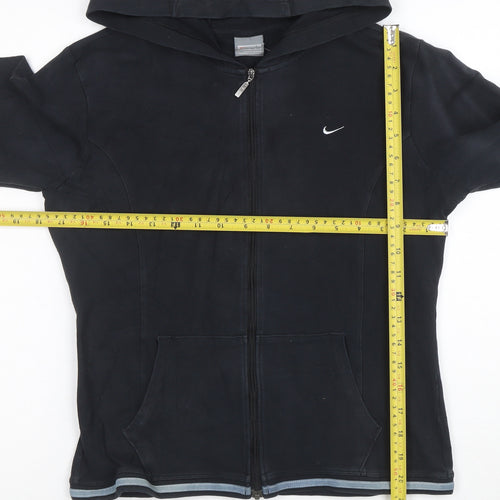 Nike Women's Black Full Zip Hoodie Size L Cotton Blend Sportswear