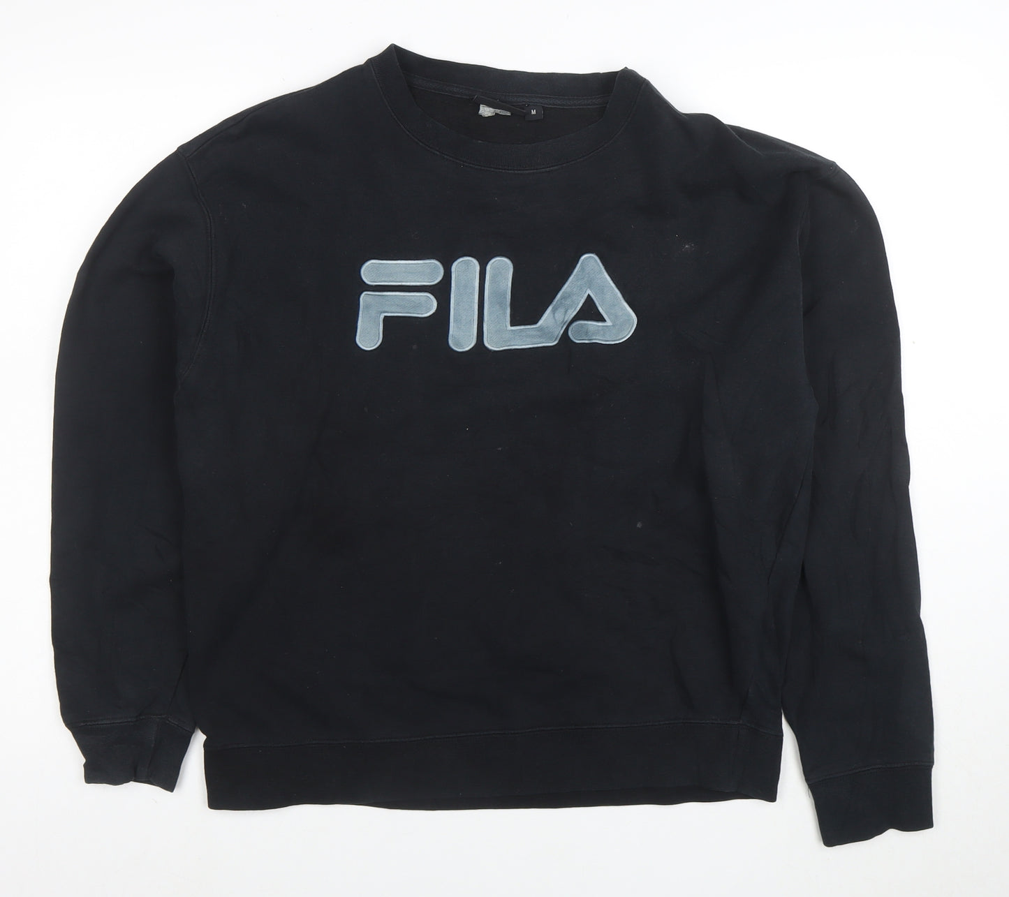 FILA Womens Black Medium Pullover Sweatshirt Cotton Blend Crew Neck