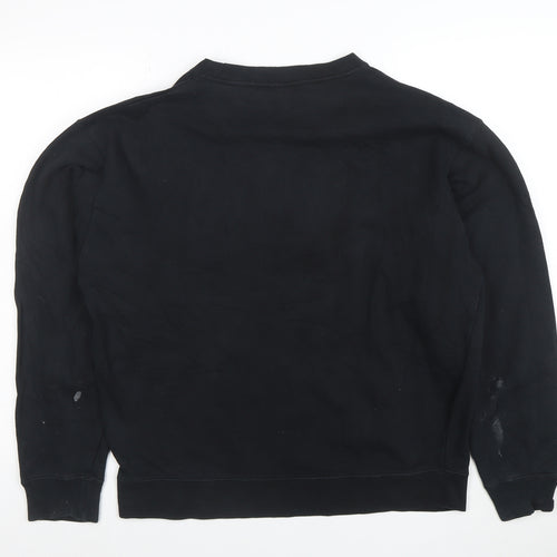 FILA Womens Black Medium Pullover Sweatshirt Cotton Blend Crew Neck