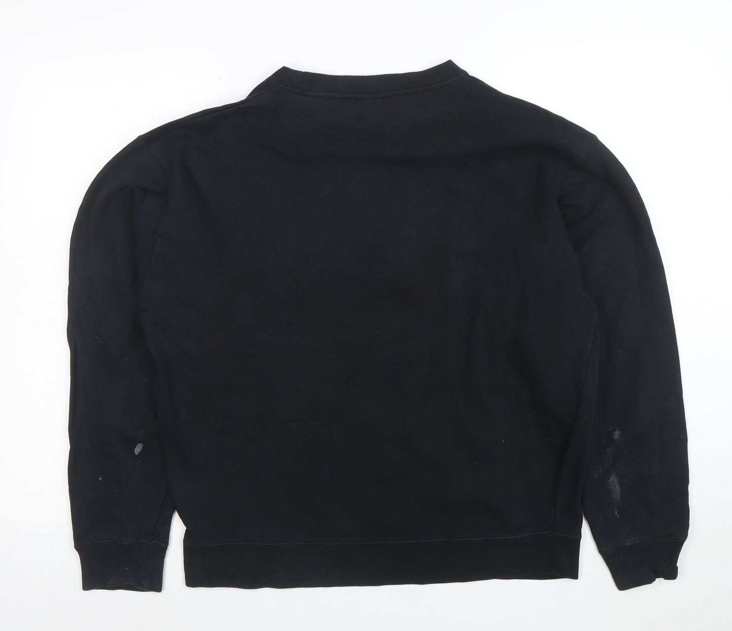 FILA Womens Black Medium Pullover Sweatshirt Cotton Blend Crew Neck