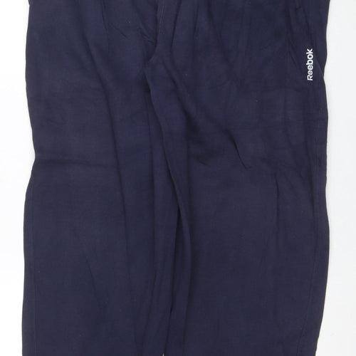 Reebok Men’s Blue Fleece Sweatpants L Regular Straight Fit