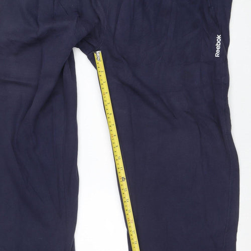 Reebok Men’s Blue Fleece Sweatpants L Regular Straight Fit